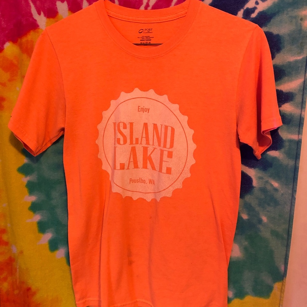 Bright orange short sleeve shirt